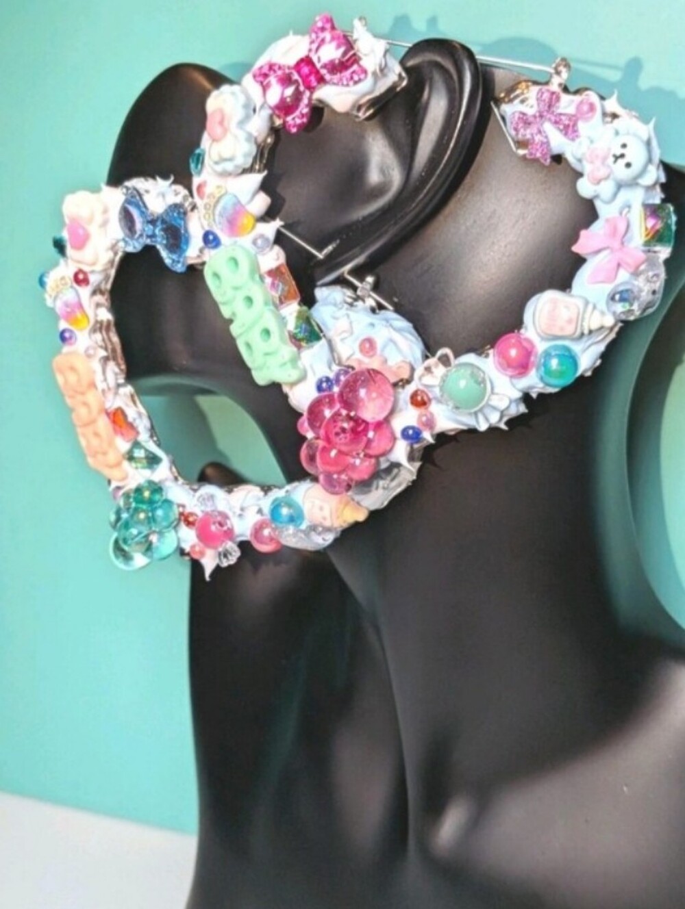 Hand Crafted XL Baby Gender Reveal Hoop Earrings
